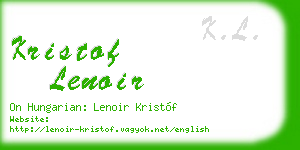 kristof lenoir business card